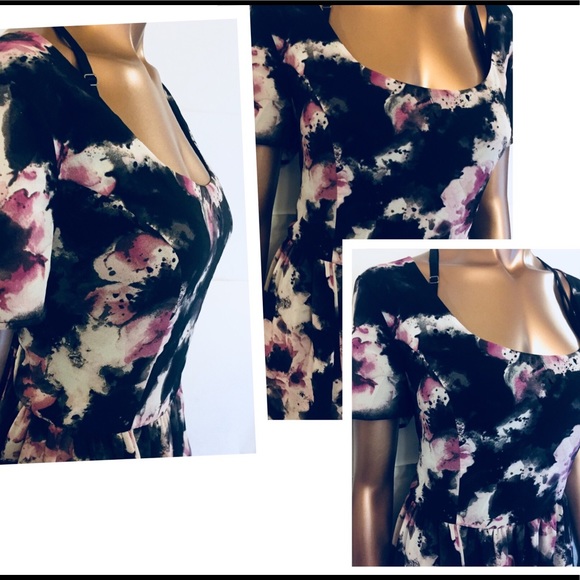 Torrid Fit & Flare Dress Skater Watercolor Sz 16 - Picture 2 of 8